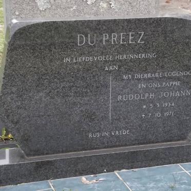 PREEZ Rudolph Johannes, du 1934-1971