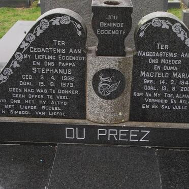 PREEZ Stephanus, du 1936-1973 :: WATT Magteld Maria, van der formerly DU PREEZ 1941-2004