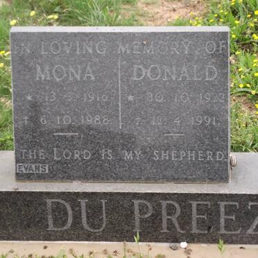 PREEZ Mona, du 1916-1988 &amp; Donald 1922-1991