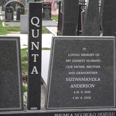 QUNTA Mziwamandla Anderson 1945-2006
