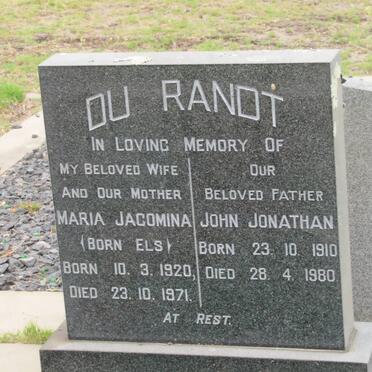 RANDT John Jonathan, du 1910-1980 &amp; Maria Jacomina ELS 1920-1971