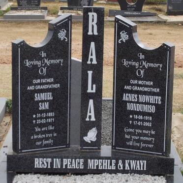 RALA Samuel Sam 1893-1971 &amp; Agnes Nowhite Nondumiso 1918-2002