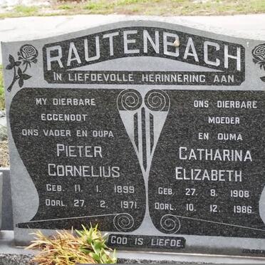 RAUTENBACH Pieter Cornelius 1899-1971 &amp; Catharina Elizabeth 1908-1986
