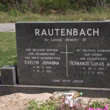 RAUTENBACH Hermanus Lukas 1916-1978 &amp; Evelyn Johanna 1926-2012