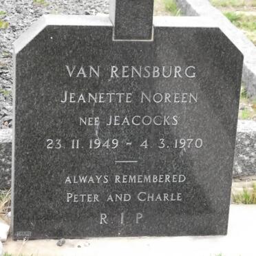 RENSBURG Jeanetta Noreen, van nee JEACOCKS 1949-1970