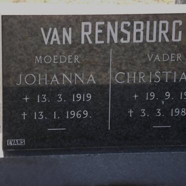 RENSBURG Johanna, van 1919-1969 &amp; Christiaan 1919-1980