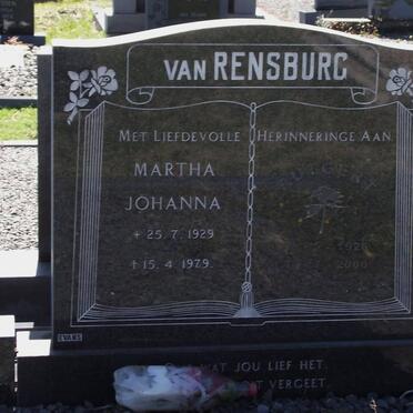 RENSBURG Rutgert, van 1926-2000 &amp; Martha Johanna 1929-1979