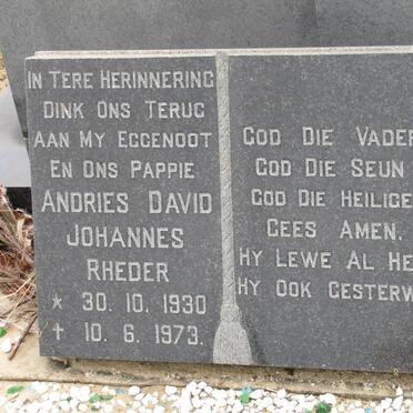 RHEDER Andries David Johannes 1930-1973