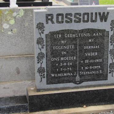 ROSSOUW Stephanus S. 1902-1979 &amp; Wilhelmina J. 1924-1973