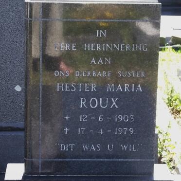 ROUX Hester Maria 1903-1979