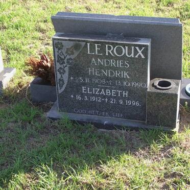 ROUX Andries Hendrik, le 1908-1990 &amp; Elizabeth 1912-1996