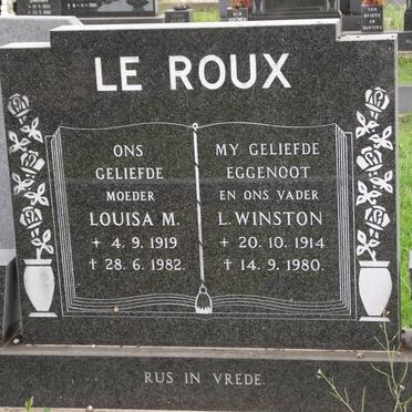 ROUX L. Winston, le 1914-1980 &amp; Louisa M. 1919-1982