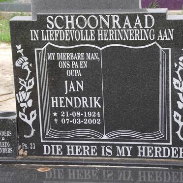 SCHOONRAAD Jan Hendrik 1924-2002