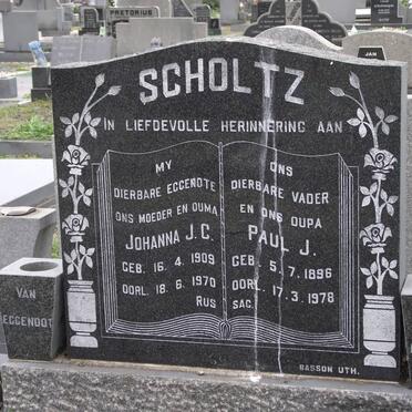 SCHOLTZ Paul J. 1896-1978 &amp; Johanna J.C. 1909-1970