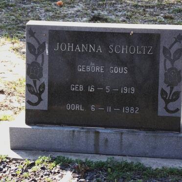 SCHOLTZ Johanna nee GOUS 1919-1982