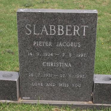SLABBERT Pieter Jacobus 1924-1997 &amp; Christina 1931-1997