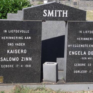 SMITH Kaisero Salomo Zinn 1918-1988 &amp; Engela Dorothea MULLER 1923-1979