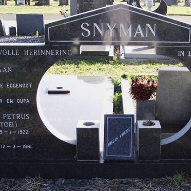 SNYMAN Carl Petrus 1922-1991 &amp; Catharina Margaretha 1925-2004