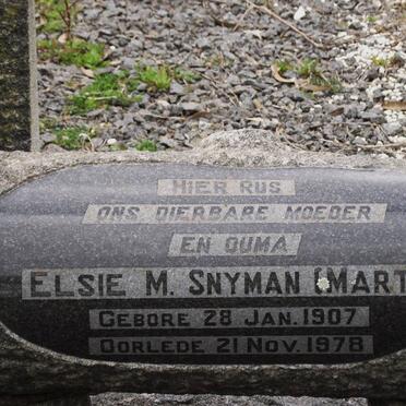SNYMAN Elsie M. nee MARTIN 1907-1978