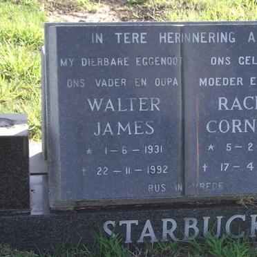 STARBUCK Walter James 1931-1992 &amp; Rachel Cornelia 1942-2000