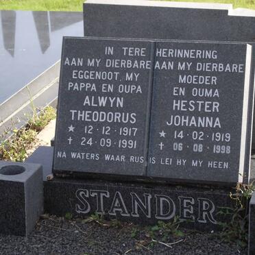 STANDER Alwyn Theodorus 1917-1991 &amp; Hester Johanna 1919-1998