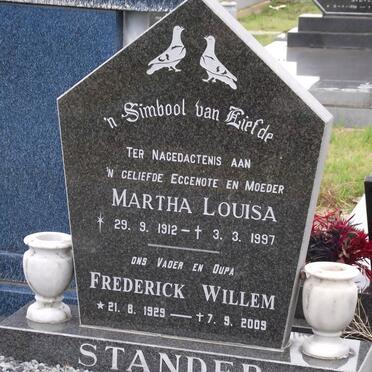 STANDER Martha Louisa 1912-1997 &amp; Frederick Willem 1929-2009