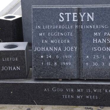 STEYN Johanna P. 1918-1989 &amp; H.J. 1924-1992
