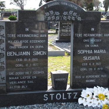 STOLTZ Benjamin Simon 1909-1977 &amp; Sophia Maria Susara 1922-1979