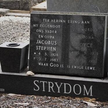 STRYDOM Jacobus Stephen 1928-1983 &amp; Joyce 1929-1985