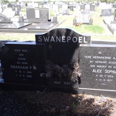 SWANEPOEL Abraham P.W. 1916-1990 &amp; Alice Sophia 1924-1977
