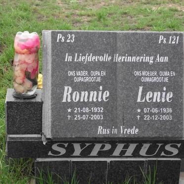 SYPHUS Ronald 1932-2003 &amp; Magdalena P. Johanna 1936-2003