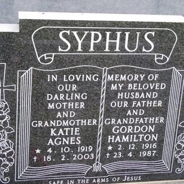 SYPHUS Gordon Hamilton 1916-1987 &amp; Katie Agnes 1919-2003
