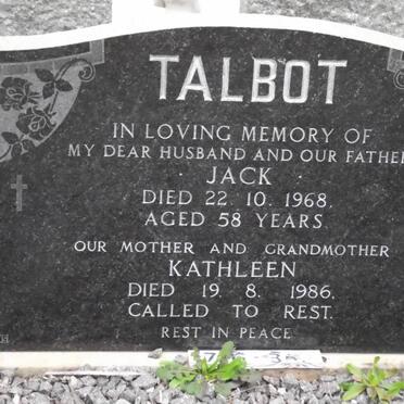 TALBOT Jack -1968 &amp; Kathleen -1986