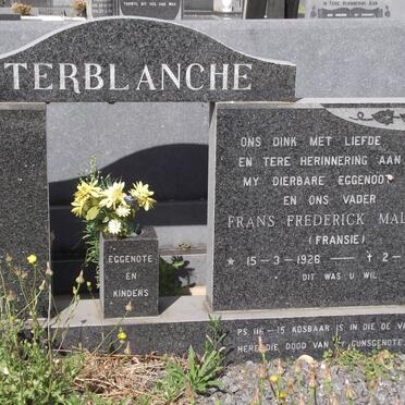 TERBLANCHE Frans Frederick Malan 1926-1982