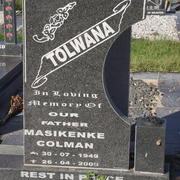TOLWANA Masikenke Colman 1949-2009