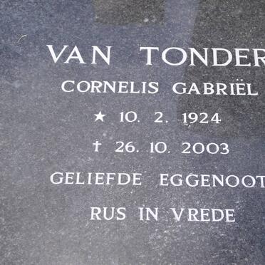 TONDER Cornelis Gabriel, van 1924-2003