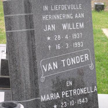 TONDER Jan Willem, van 1937-1993 &amp; Maria Petronella 1943-