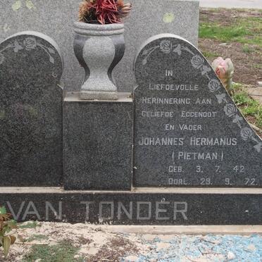 TONDER Johannes Hermanus, van 1942-1972
