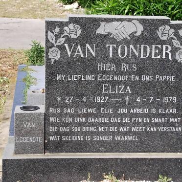 TONDER Eliza, van 1927-1979