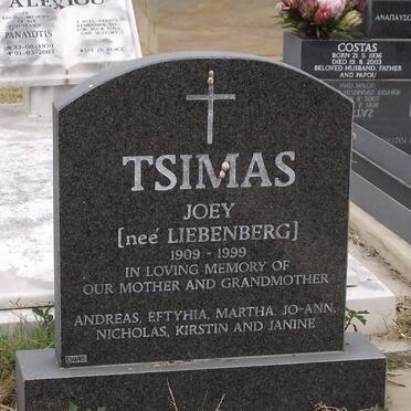 TSIMAS Joey nee LIEBENBERG 1909-1999
