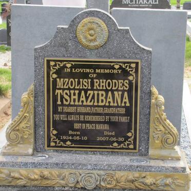 TSHAZIBANA Mzolisi Rhodes 1934-2007