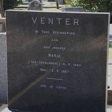 VENTER Maria nee TERBLANCHE 1883-1967