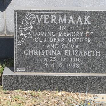 VERMAAK Christina Elizabeth 1916-1988