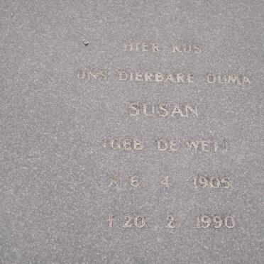 VERMEULEN Jan 1906-1983 &amp; Susanna C.E.S. DE WET 1905-1990