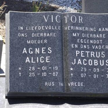 VICTOR Agnes Alice 1919-1987 :: VICTOR Petrus Jacobus 1932-1978
