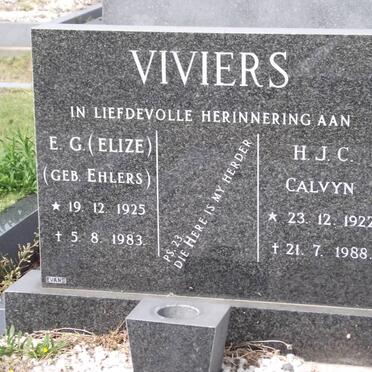 VIVIERS H.J.C. 1922-1988 &amp; E.G. EHLERS 1925-1983