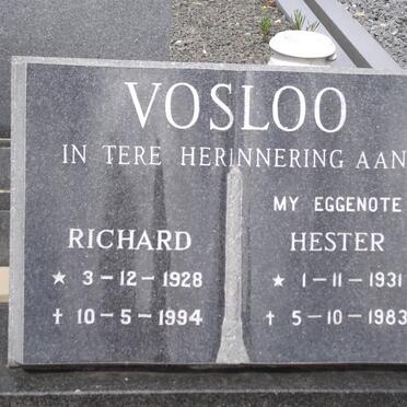 VOSLOO Richard 1928-1994 &amp; Hester 1931-1983