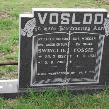 VOSLOO Swinglie 1932-2003 &amp; Tossie 1936-