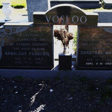 VOSLOO Arnoldus Francois 1908-1980 &amp; Dorothea Maria KEMP 190?-1980
