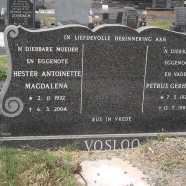VOSLOO Petrus Gerhardus 1925-1986 &amp; Hester Antoinette Magdalena 1932-2004